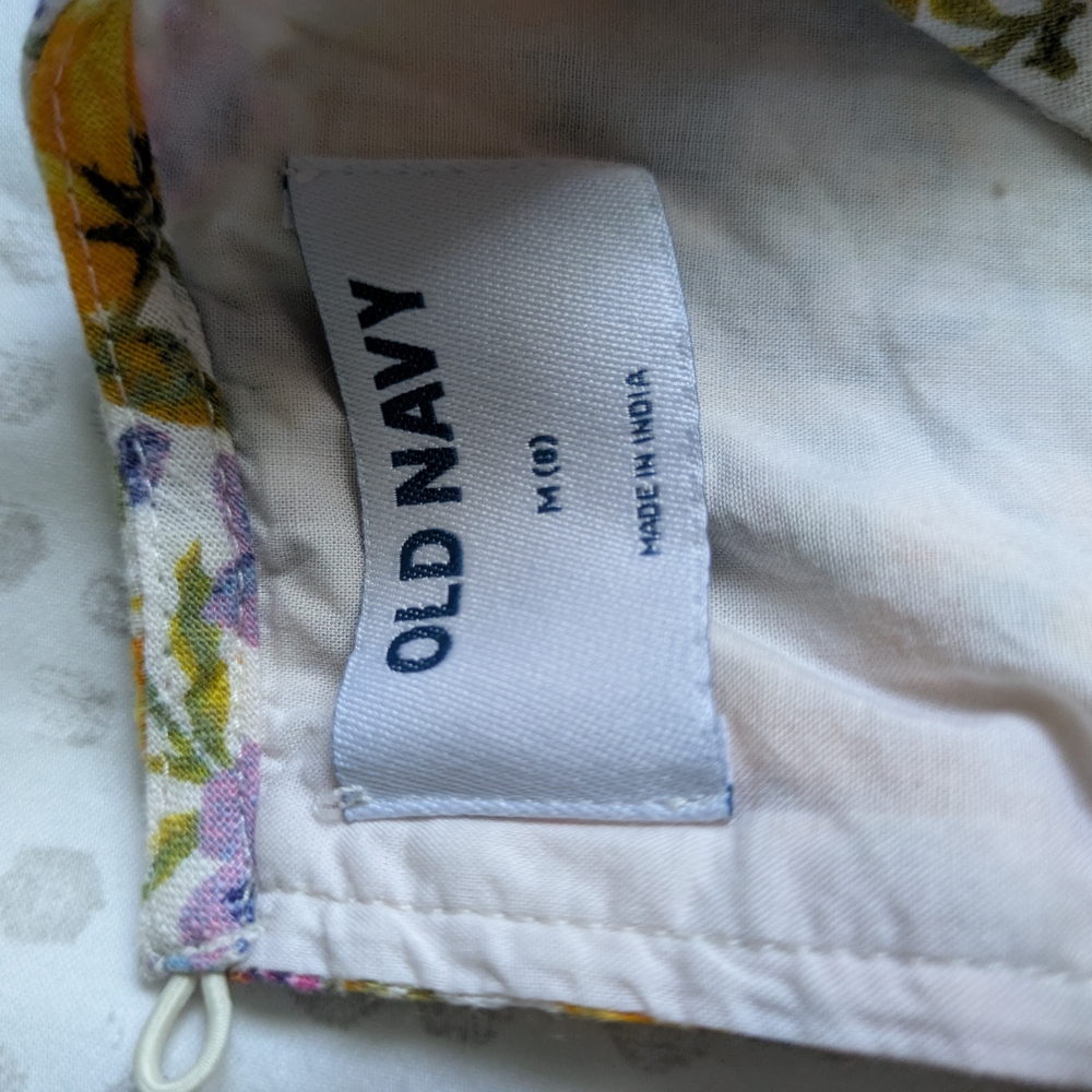 Old Navy Yellow and Blue Tiered Puff Sleeve Sundress - Picture 5 of 6